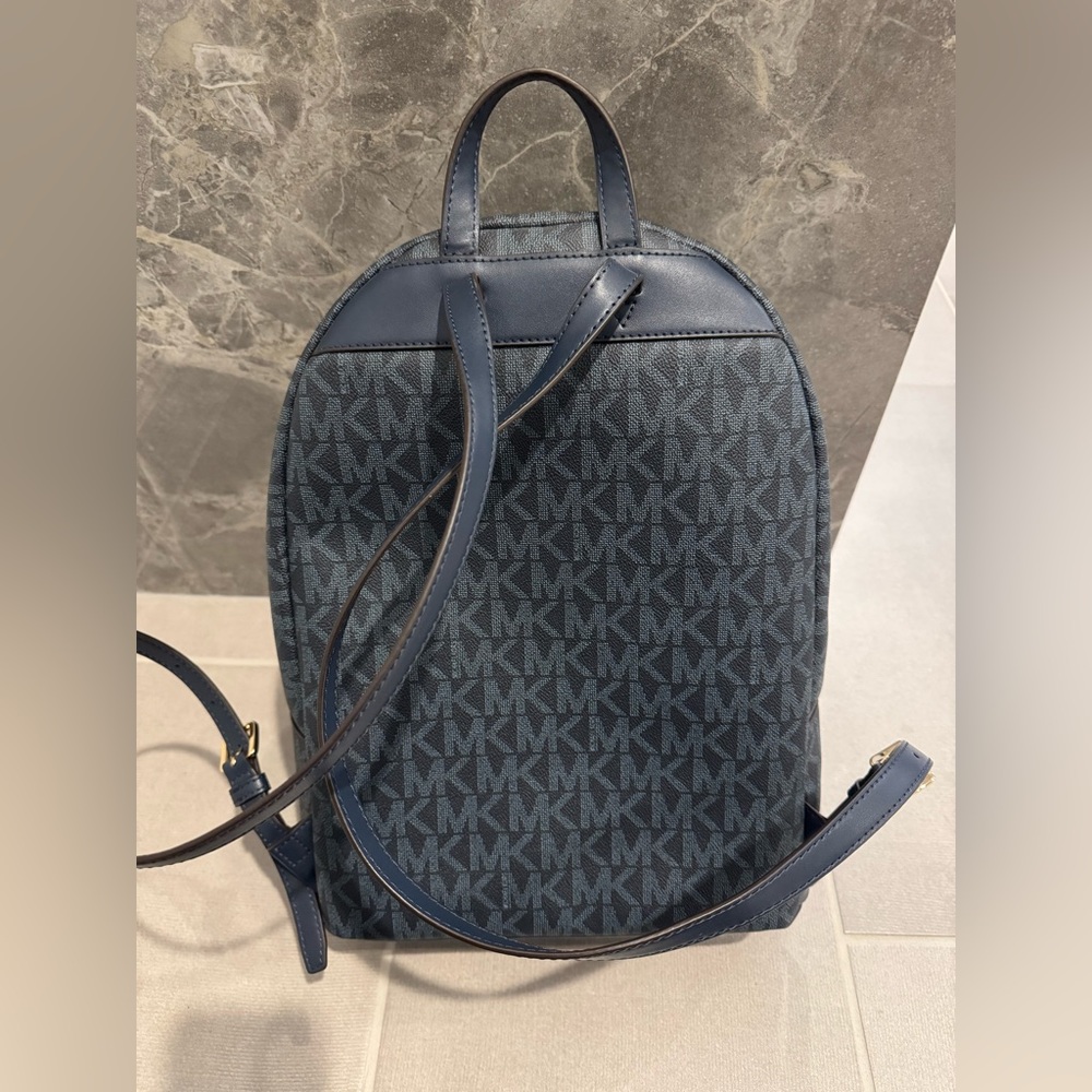 Michael Kors Monogram Navy Backpack - Picture 3 of 3